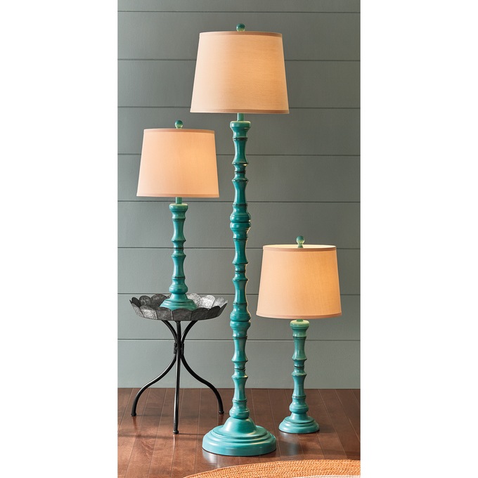 Set of 3 Tesla Turned-Base Lamps, , large