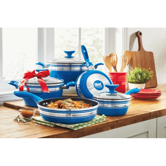 Chef Tested 8-Piece Ceramic Banded Cookware Set by Wards, , large