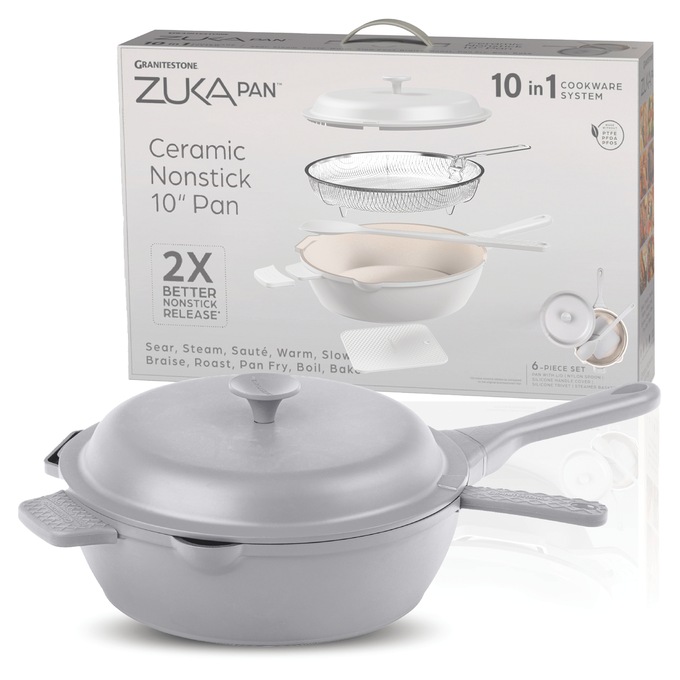 Granitestone 10" Zuka Pan, Gray, large