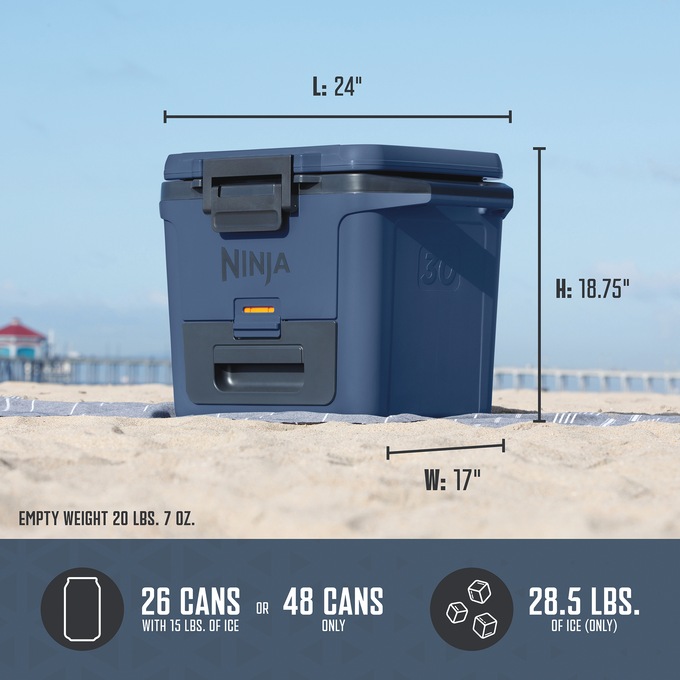Ninja FrostVault Hard Cooler with Dry Zone, Blue, large