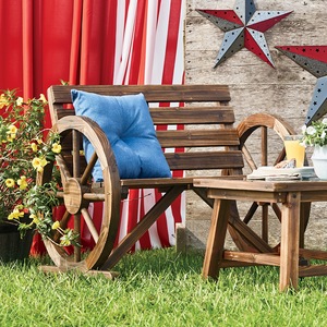 Wagon Wheel Mini Bench, , large