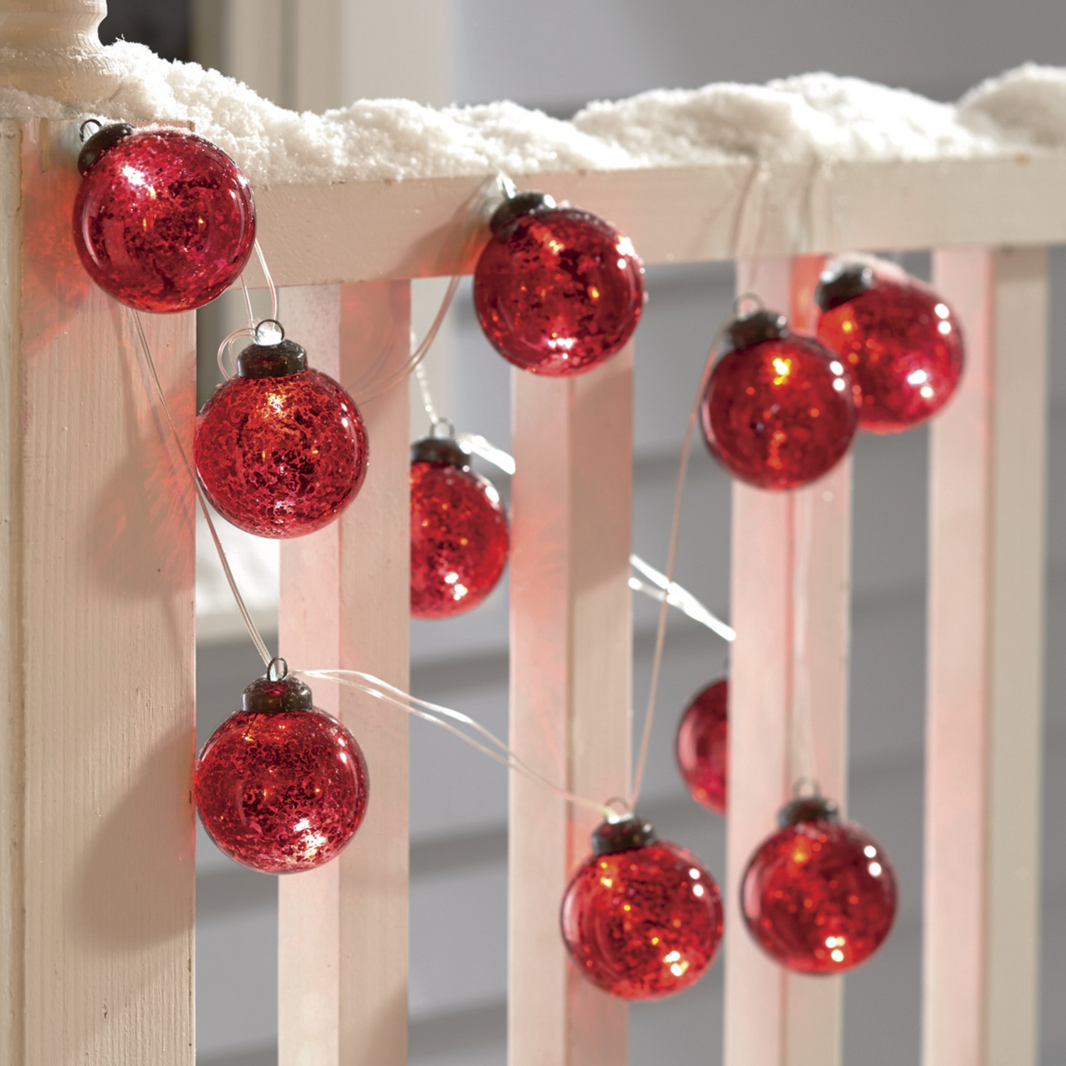 Red String Lights Country Door