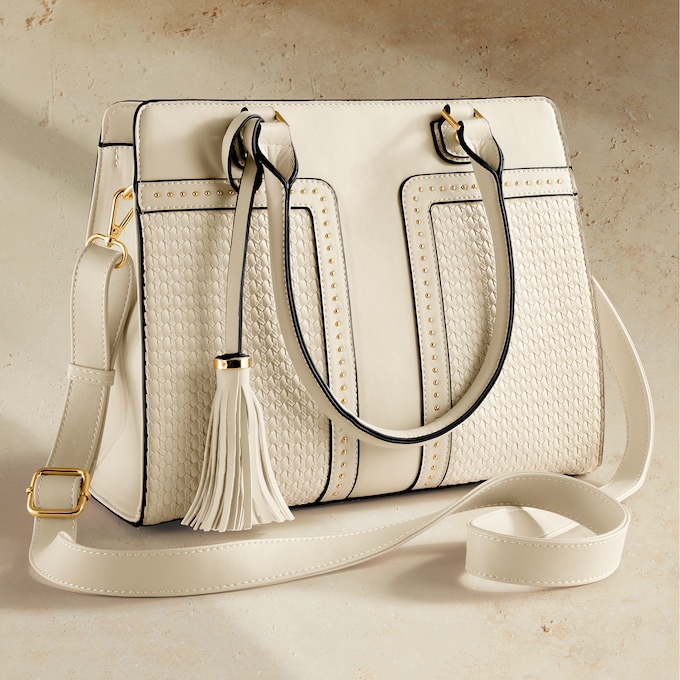 M.C. Handbags Ronda Satchel, , large