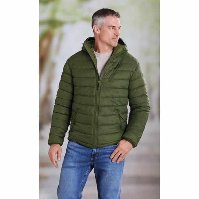Lightweight Puffer Jacket, Olive, large