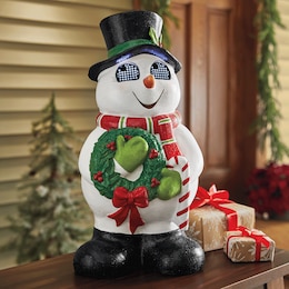 Outdoor Digital-Eyed Snowman Figure, , large