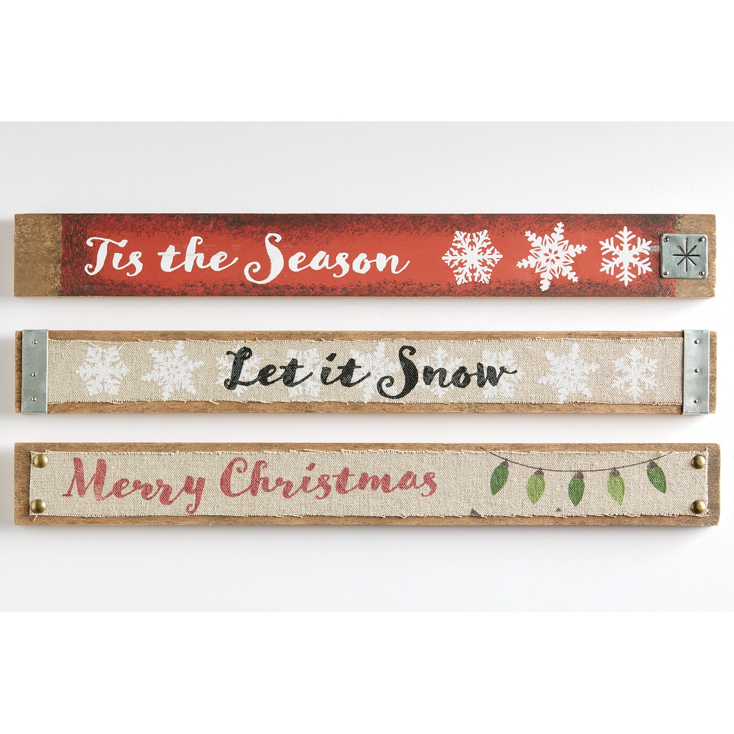 Set Of 3 Christmas Wall Plaques Country Door