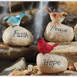 Set of 3 Solar Bird Stones, , large