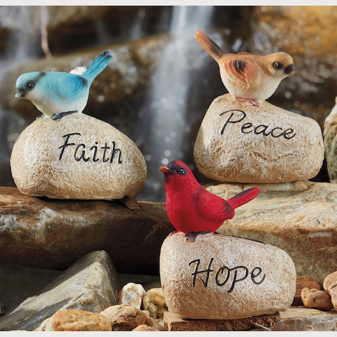 Set of 3 Solar Bird Stones, , large