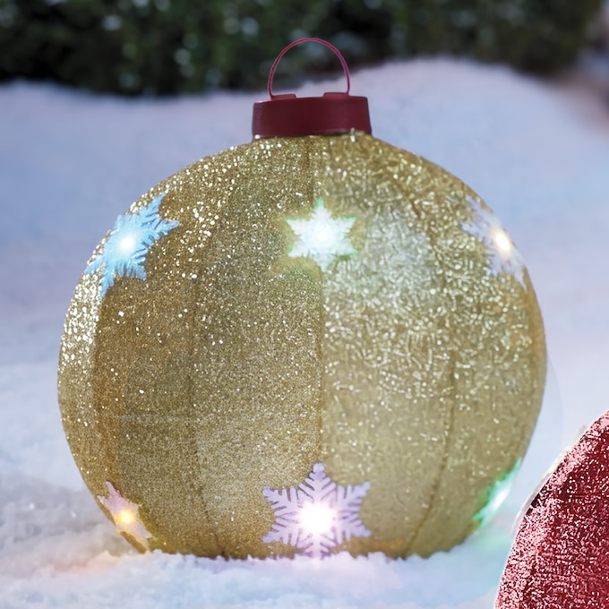 Lit Collapsible Holiday Ornament D&eacute;cor, Gold, large