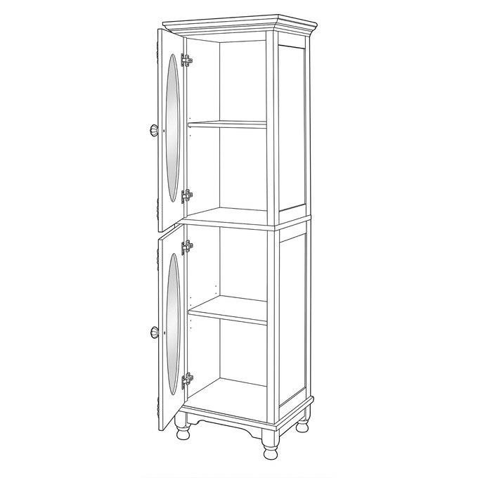 Vintage-Style Tesorino Tall Towel Cabinet, , large