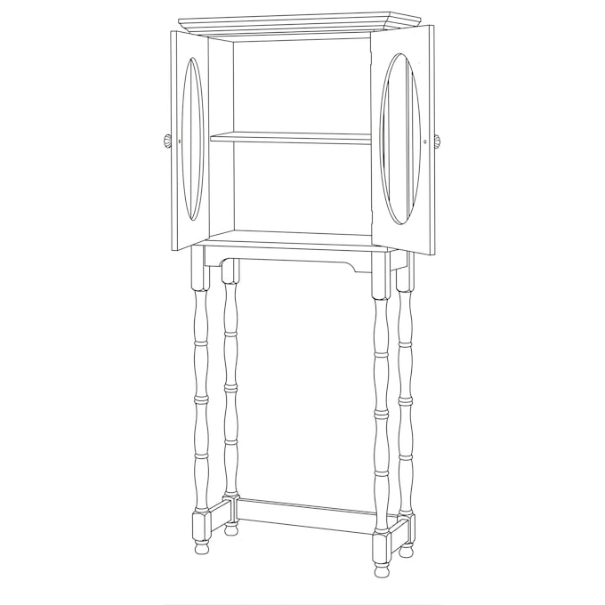 Vintage-Style Tesorino Over-the-Toilet Space Saver, , large
