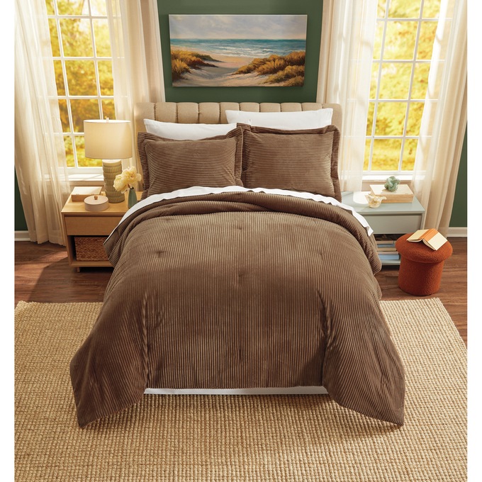 Color Connection Corduroy Down-Alternative Comforter Set, , large
