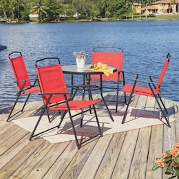 5-Piece Outdoor Table and Chairs Set, , large