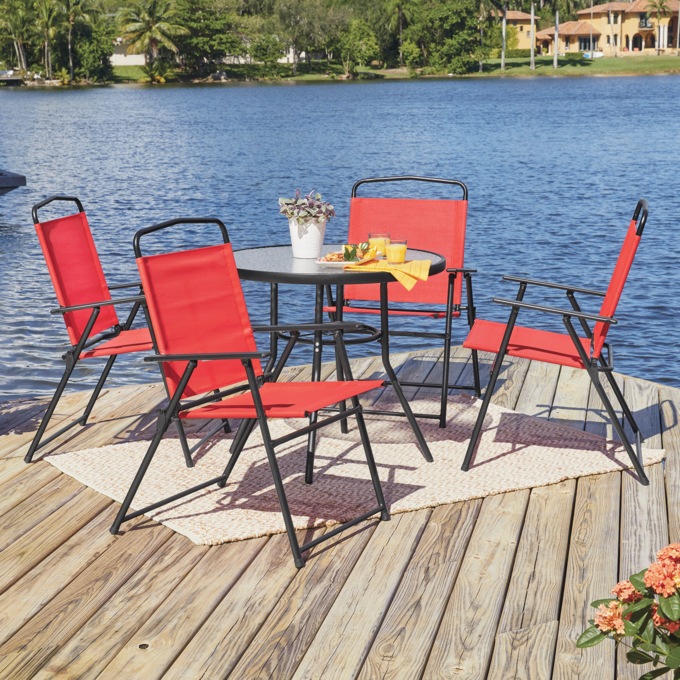 5-Piece Outdoor Table and Chairs Set, , large