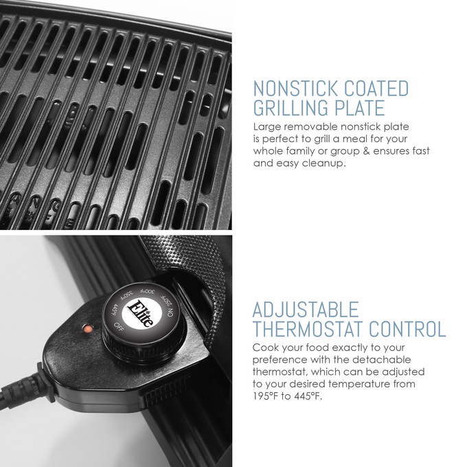 Elite Gourmet Nonstick Electric Grill, , large