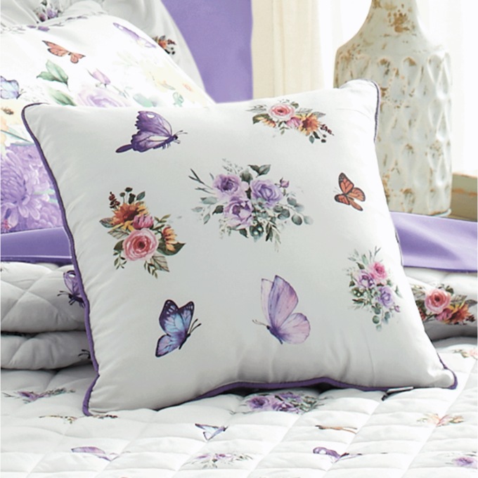 Butterfly Floral Accent Pillow, , large