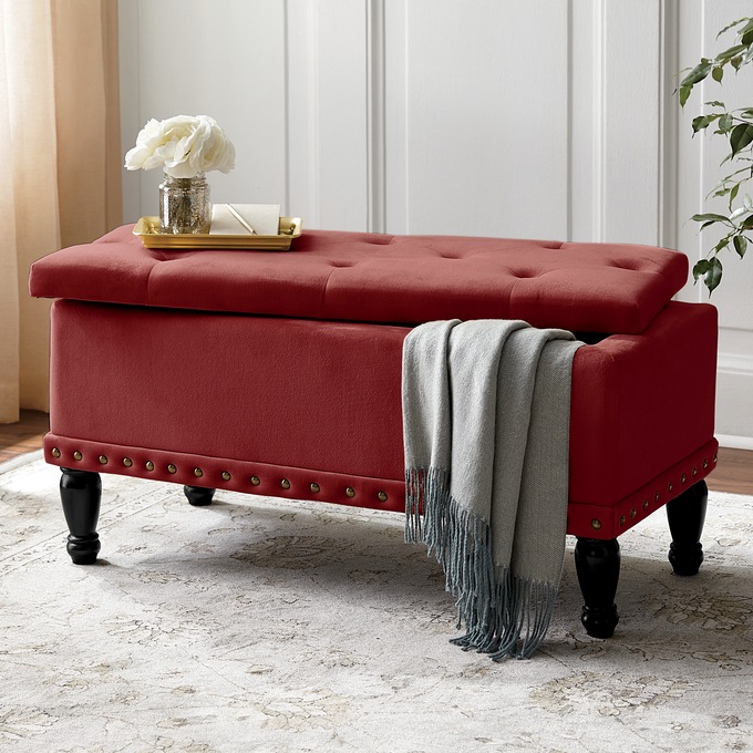 Ember Tufted Bench, , large