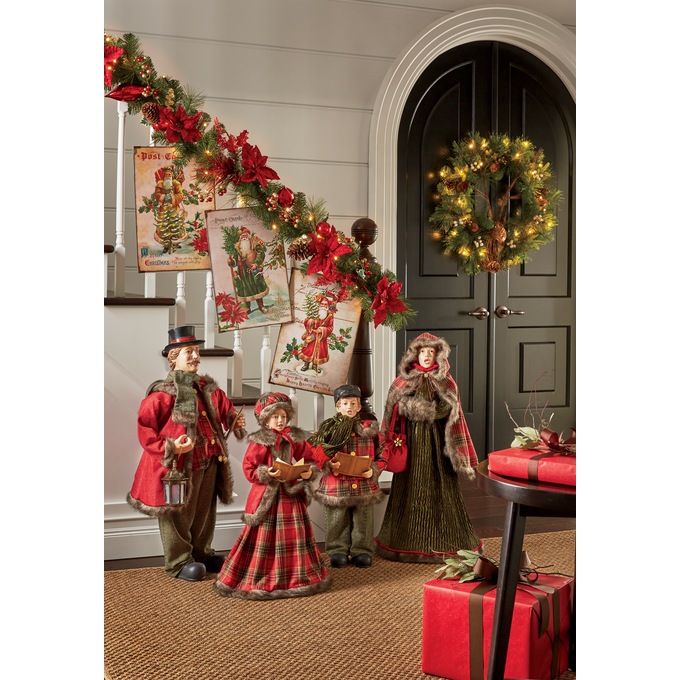 6-ft. Lit Poinsettia Garland, , large