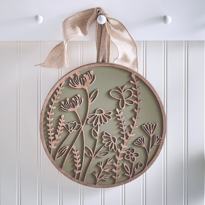 Round Wildflower Wall Art, , large