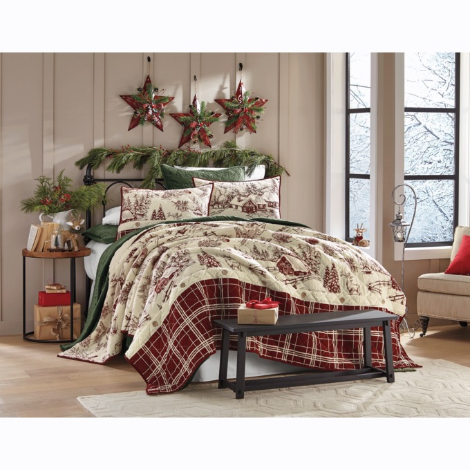 Frosty Farmhouse Sherpa Quilt, , large