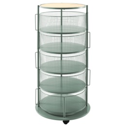 5-Basket Round Rolling Floor Organizer, , large