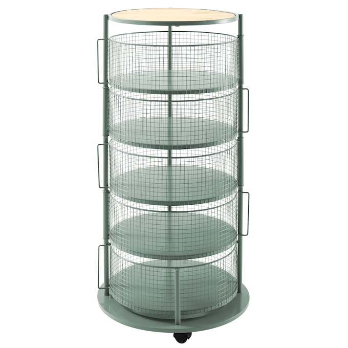 5-Basket Round Rolling Floor Organizer, , large