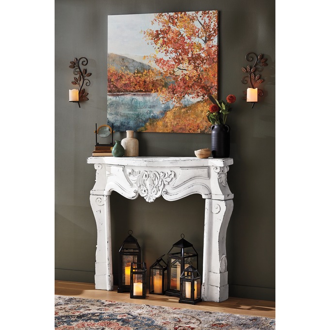 Heaven Mantel, Distressed White, large