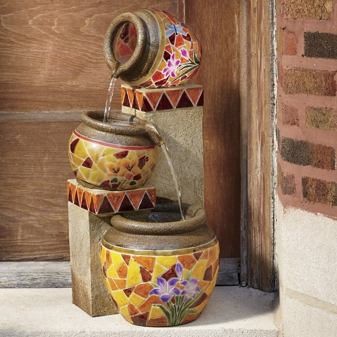 Mosaic Pots Fountain, , large