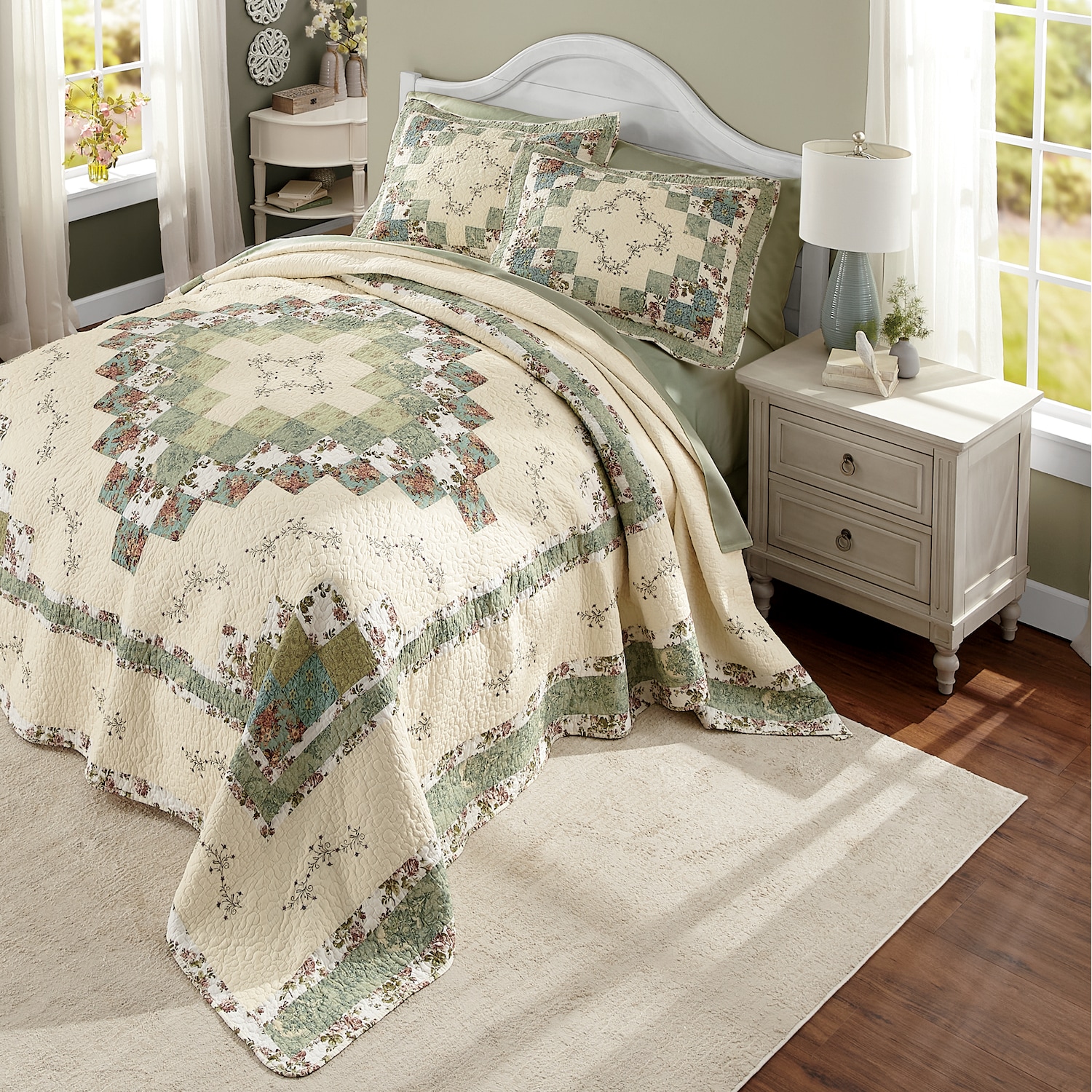 Olivia Embroidered Quilted Bedspread Country Door