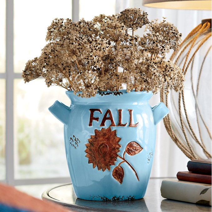 Blue Fall Sunflower Decorative Jug, , large