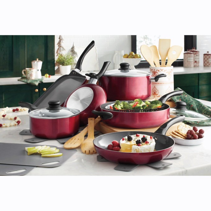20-Piece Ceramic Metallic Cookware Set, , large