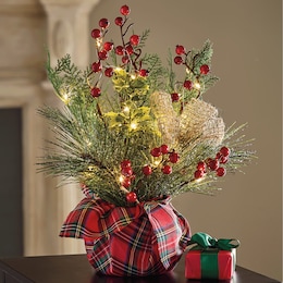 Rustic Greenery in Plaid Bag, , large