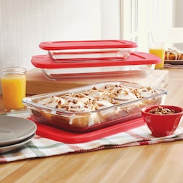 Set of 3 Glass Bakers with Lids, , large