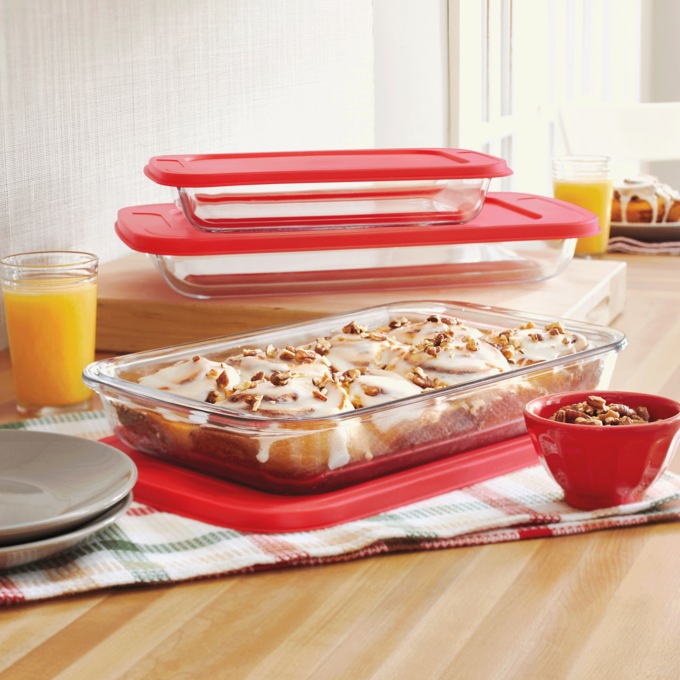 Set of 3 Glass Bakers with Lids, , large