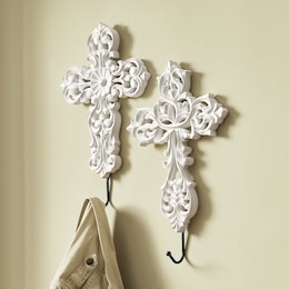 Set of 2 Cross Wall Hooks, , large