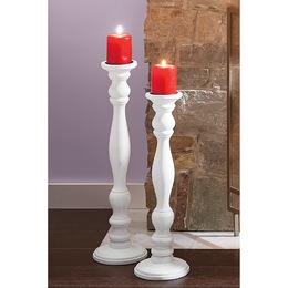 Set of 2 Farmhouse Floor Candleholders, , large