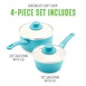 Set of 2 Greenlife Soft-Grip Ceramic Saucepans, , large