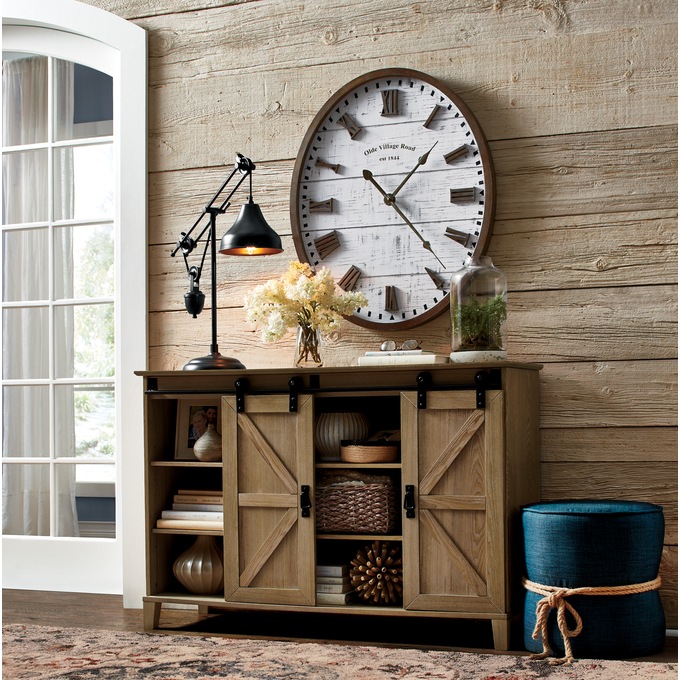 Oval Weathered Wall Clock, , large