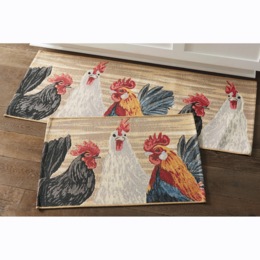 Indoor/Outdoor Roosters Rug, , large