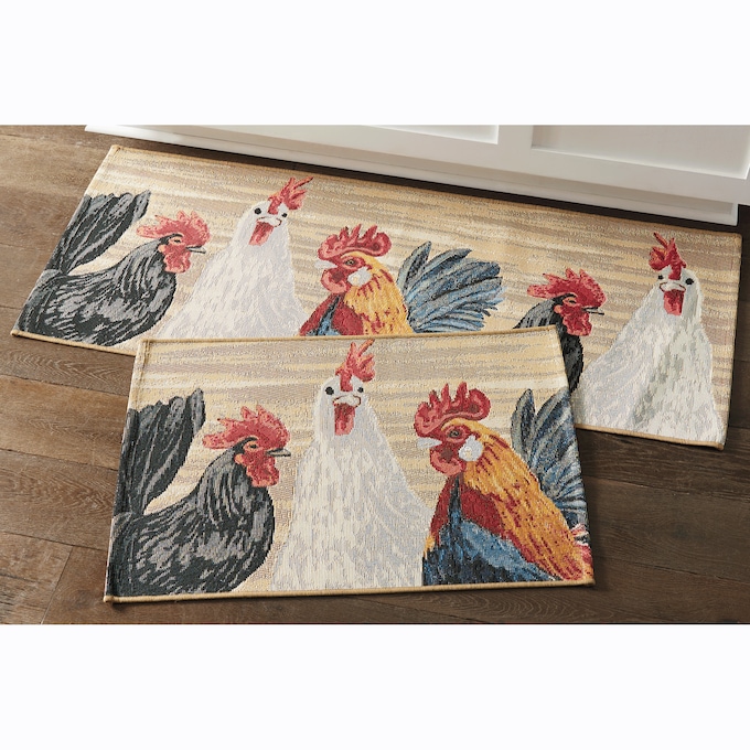 Indoor/Outdoor Roosters Rug, , large