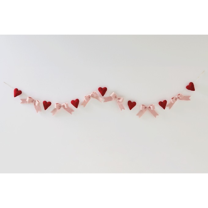 Valentine Hearts and Bows Novelty Garland, , large