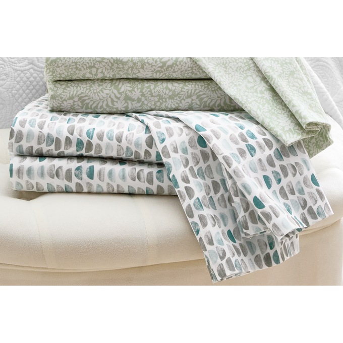 Printed Cotton Sheet Set, Luna Mist, large