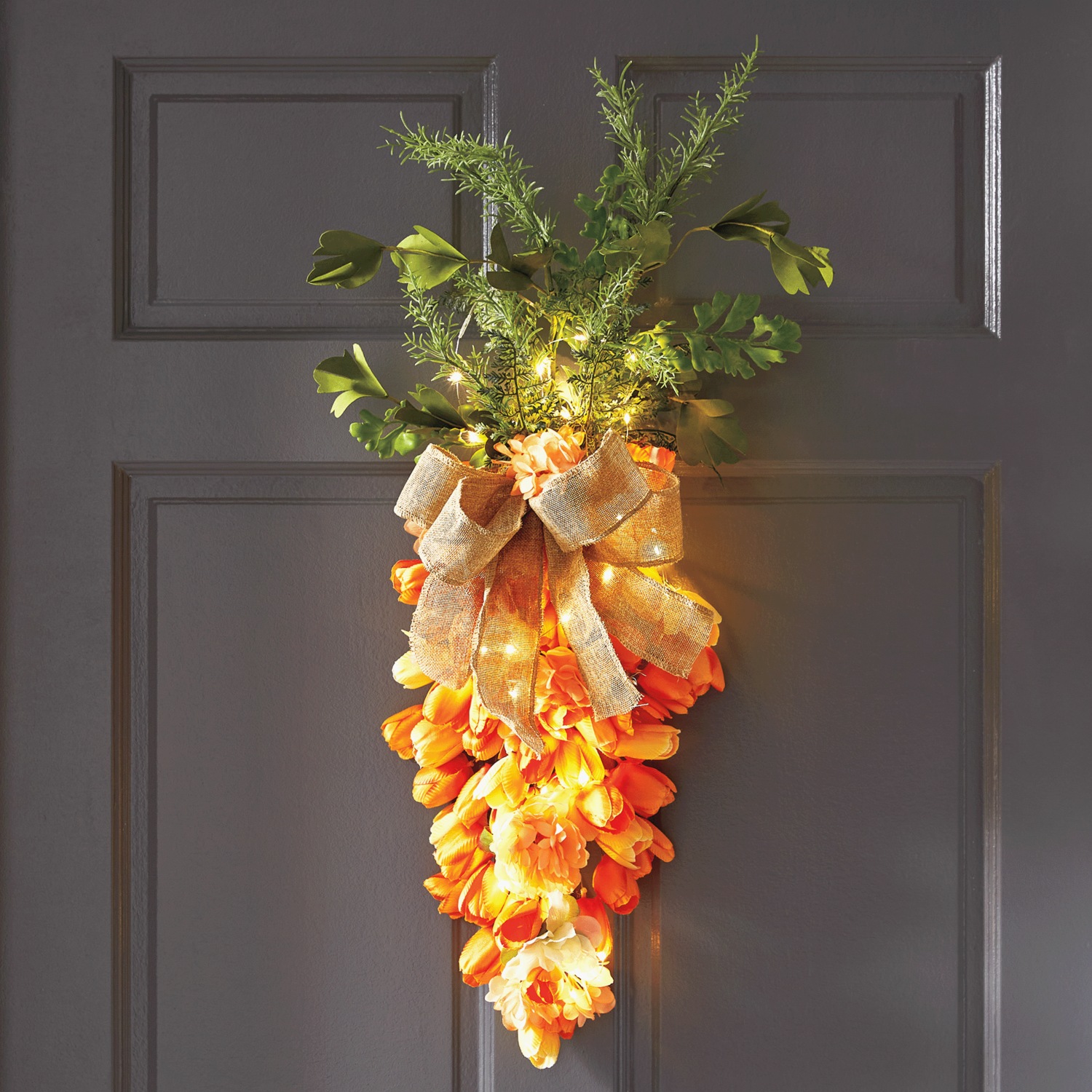 Lit Carrot Floral Swag Country Door
