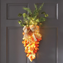 Lit Carrot Floral Swag, , large