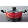 Chef Tested 10-Piece 2-Tone Ribbed Cookware Set, Red Black, large