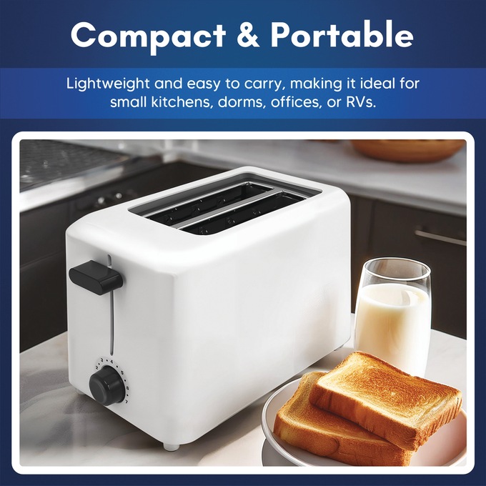 Elite Gourmet 2-Slice Cool-Touch Toaster, White, large