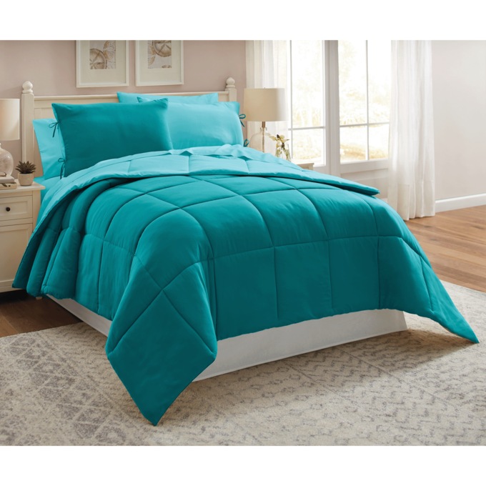Color Connection Reversible Down-Alternative Comforter Set, , large