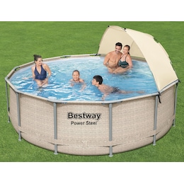 Bestway Power Steel Pool with Canopy, , large