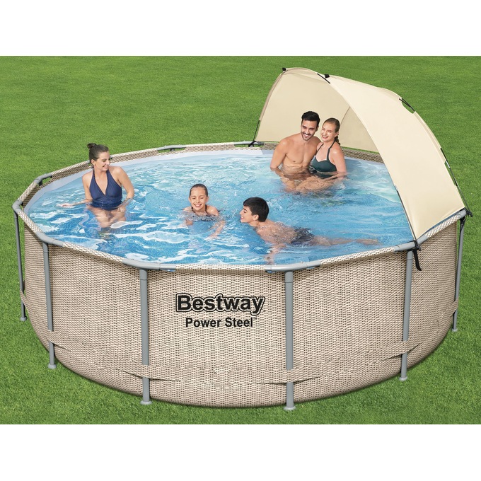 Bestway Power Steel Pool with Canopy, , large