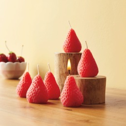 Set of 6 Strawberry Candles, , large